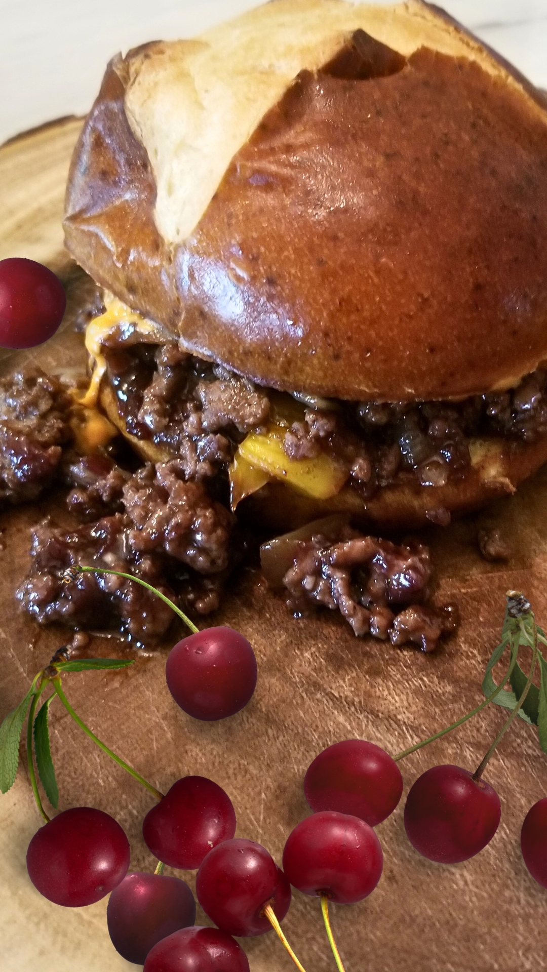 Cheesy Cherry Sloppy Joes