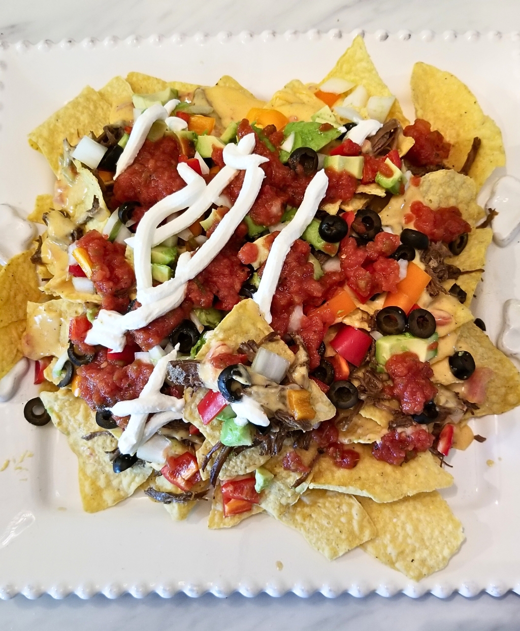 Slow Cooker Pulled Beef Nachos