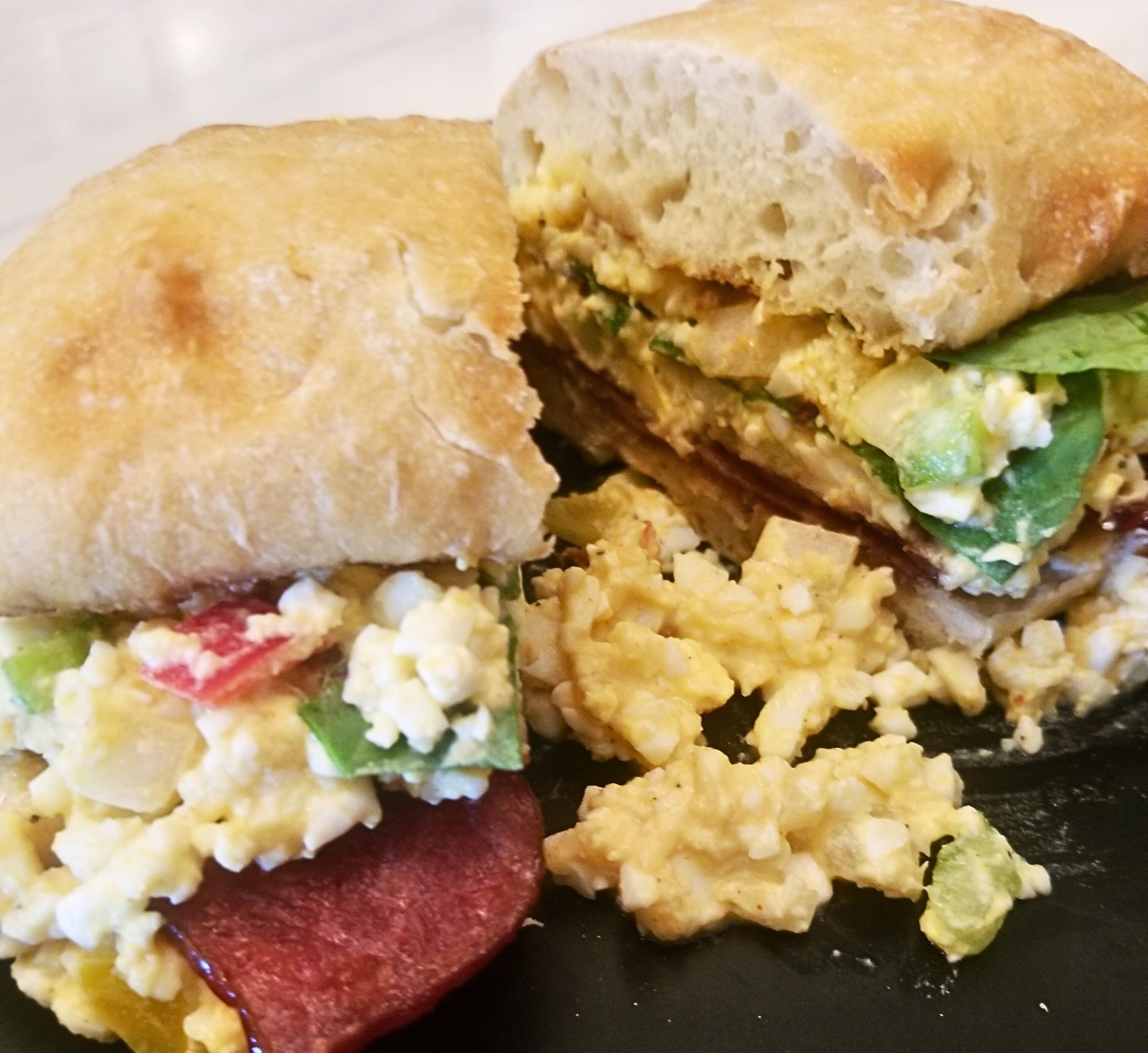 Smokey Hawaiian Egg Salad Ciabatta Sandwich