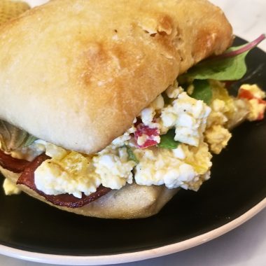 Sweet hawaiian egg salad ciabatta