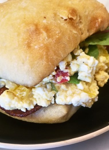 Sweet hawaiian egg salad ciabatta