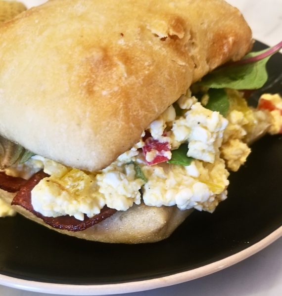 Sweet hawaiian egg salad ciabatta