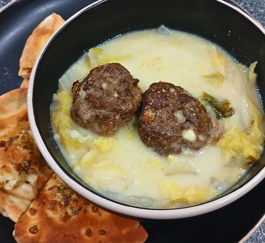 Lemony Greek Meatball Soup