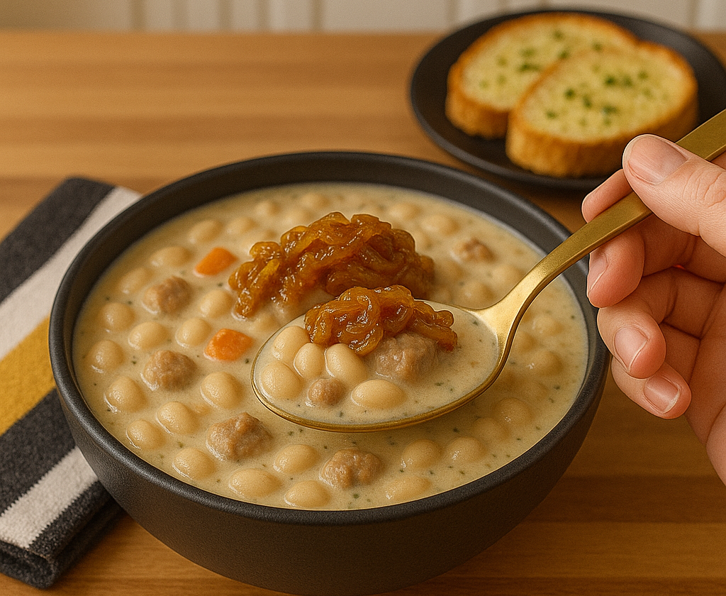 Creamy-white-bean-and-turkey-sausage soup