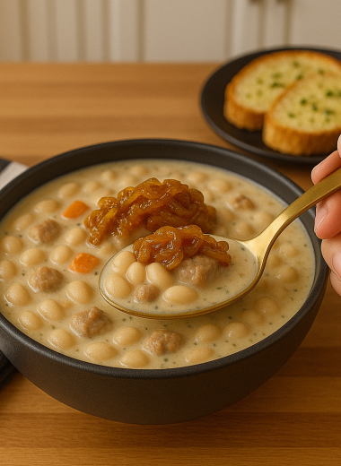 Creamy-white-bean-and-turkey-sausage soup