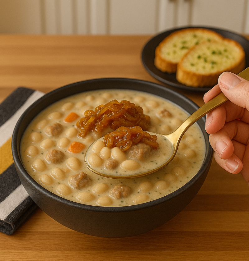 Creamy-white-bean-and-turkey-sausage soup